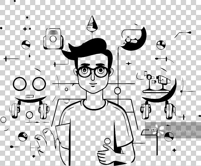 戴眼镜和领带的男人图片素材