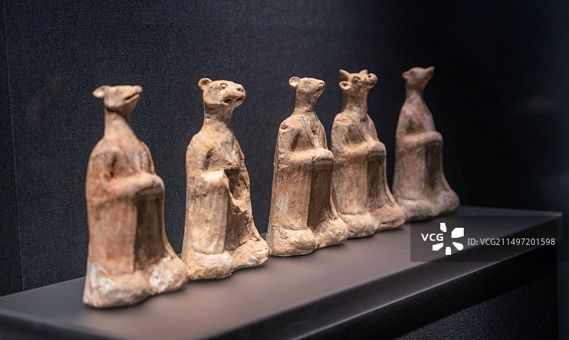 亳州博物馆唐代十二生肖俑冥器图片素材