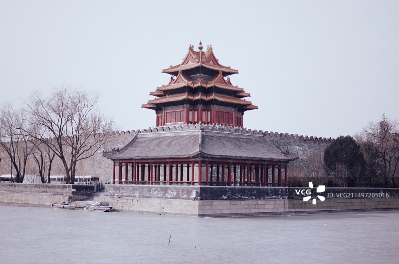 冬天的故宫角楼图片素材