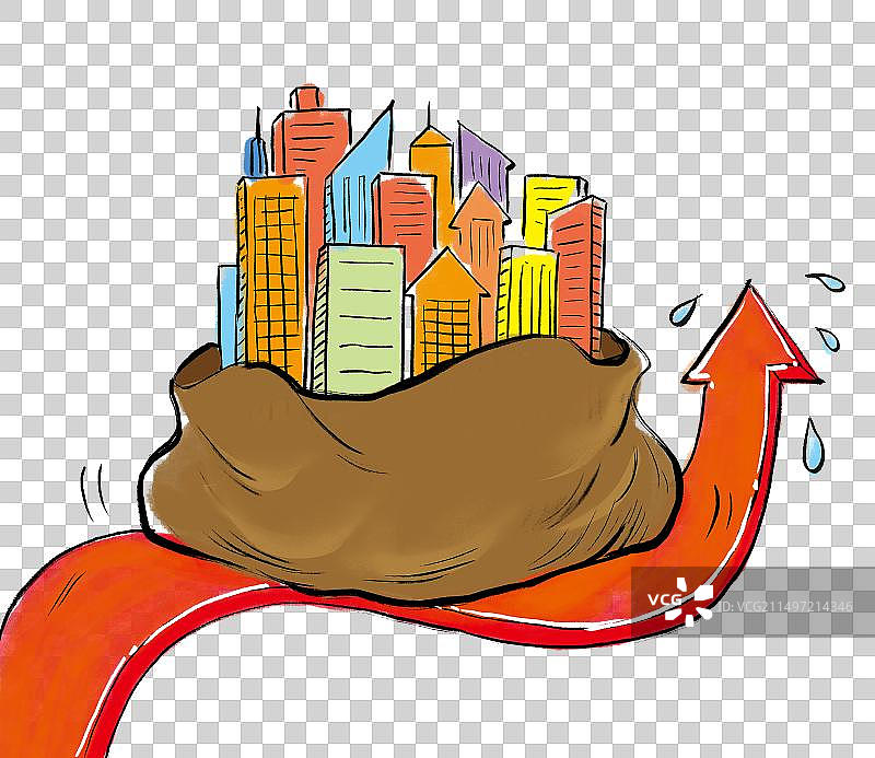 箭头，压垮，积压，房子，买房图片素材