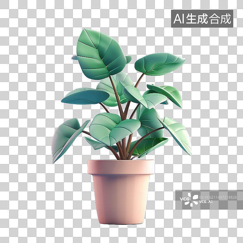 【AI数字艺术】多肉植物 卡通 免扣元素图片素材