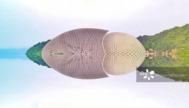 航拍视角下的特色建筑图片素材