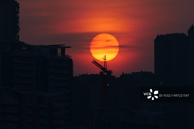 南宁城市悬日图片素材