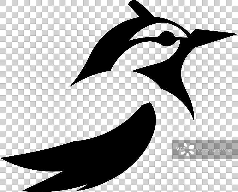 白色背景上的蓝鸦鸟类标志图片素材