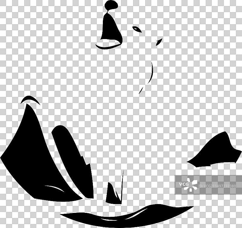 背景里坐着的一只可爱的白色狼图片素材