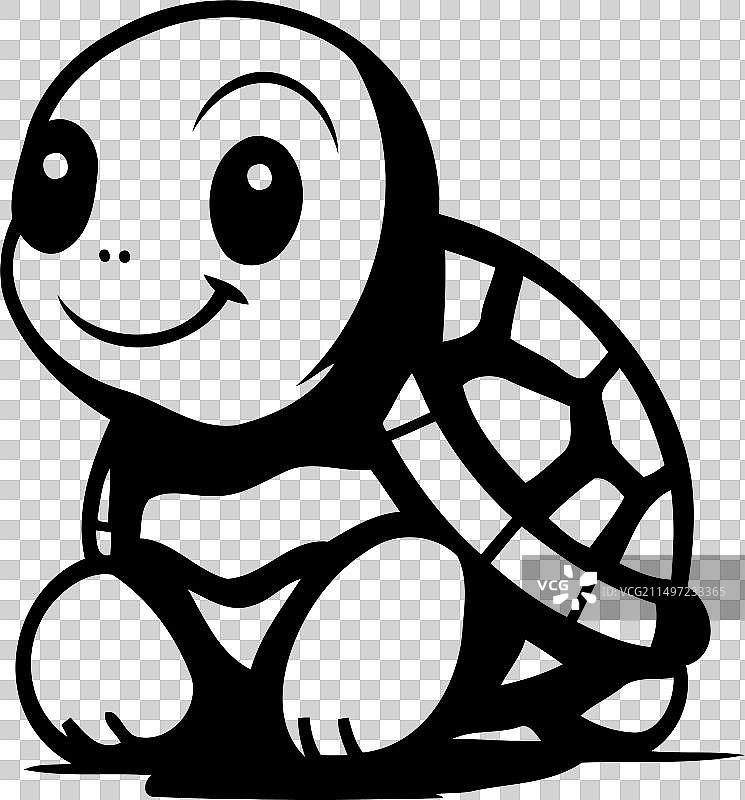 可爱的恋爱中的乌龟（白色背景）图片素材