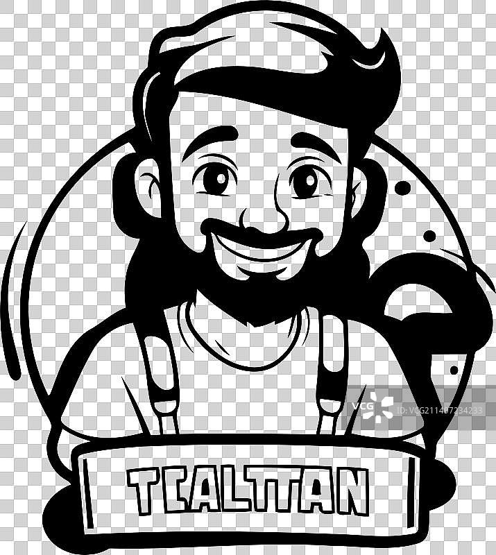 带有塔林标志的男人图片素材