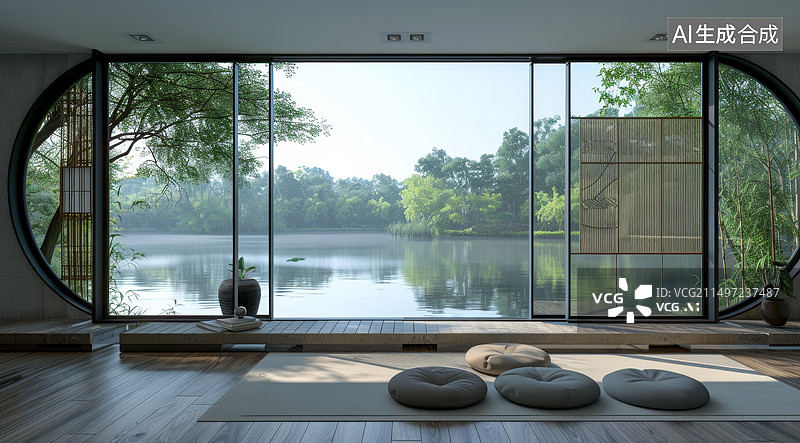 【AI数字艺术】现代风格的室内空间图片素材