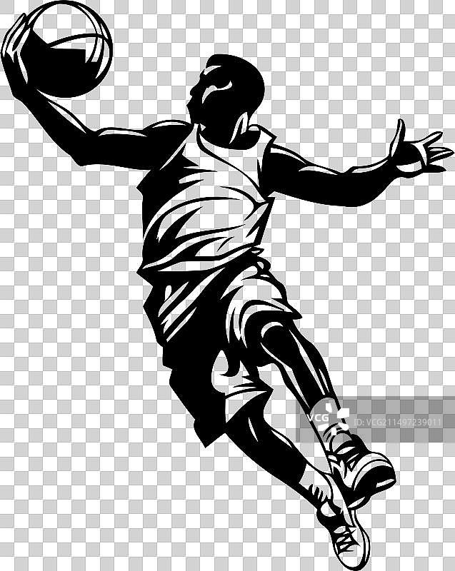 火焰背景下的篮球运动员与篮球图片素材