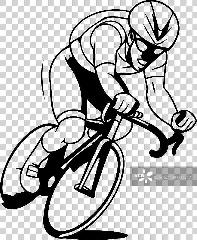 白色背景上的自行车赛车手图片素材