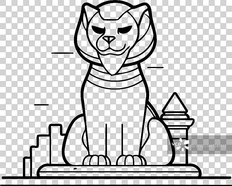 城市背景下的埃及猫图片素材