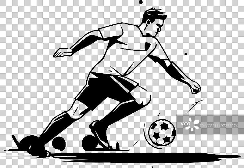 足球运动员踢球图片素材
