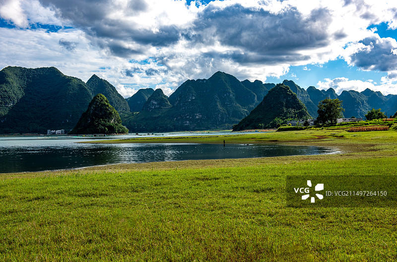 广西百色渠洋湖风光图片素材