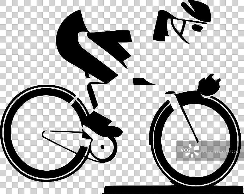 扁平风格的公路自行车图片素材