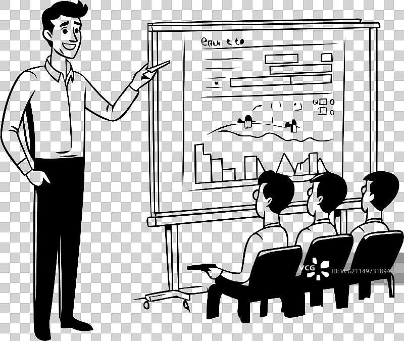 商人展示财务数据图片素材