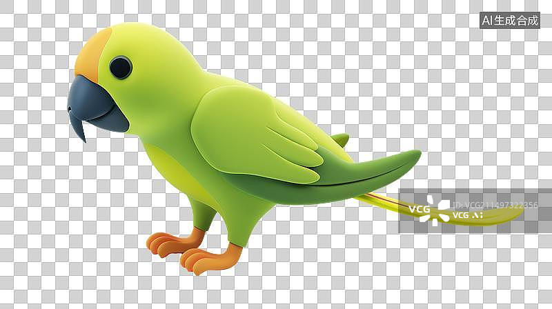 【AI数字艺术】黏土材质小鹦鹉图片素材