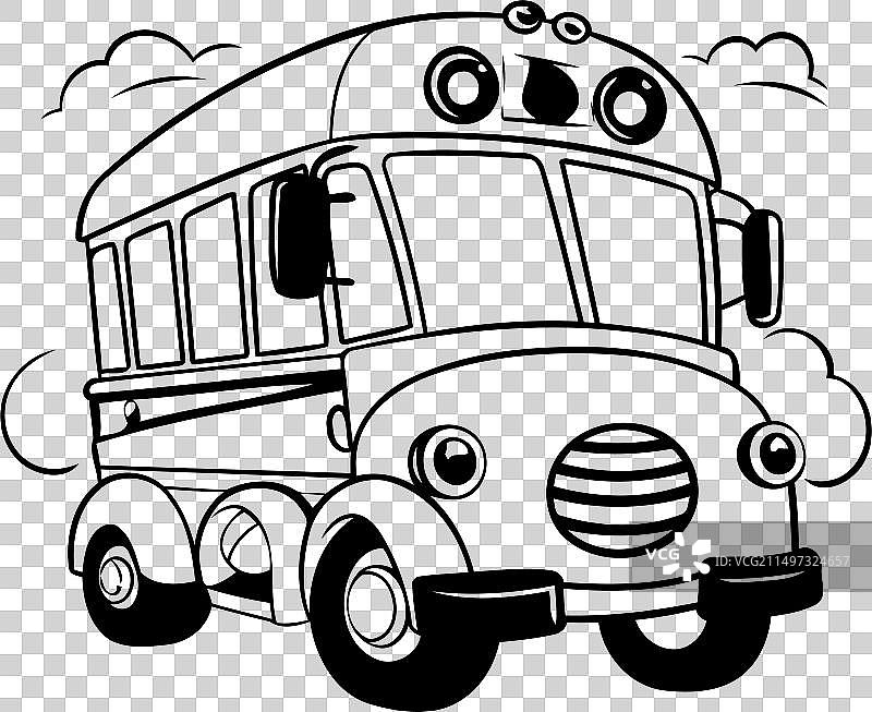 白色背景上的校车设计图片素材