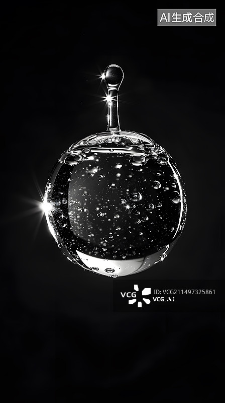 【AI数字艺术】水滴水花特写慢镜头图片素材
