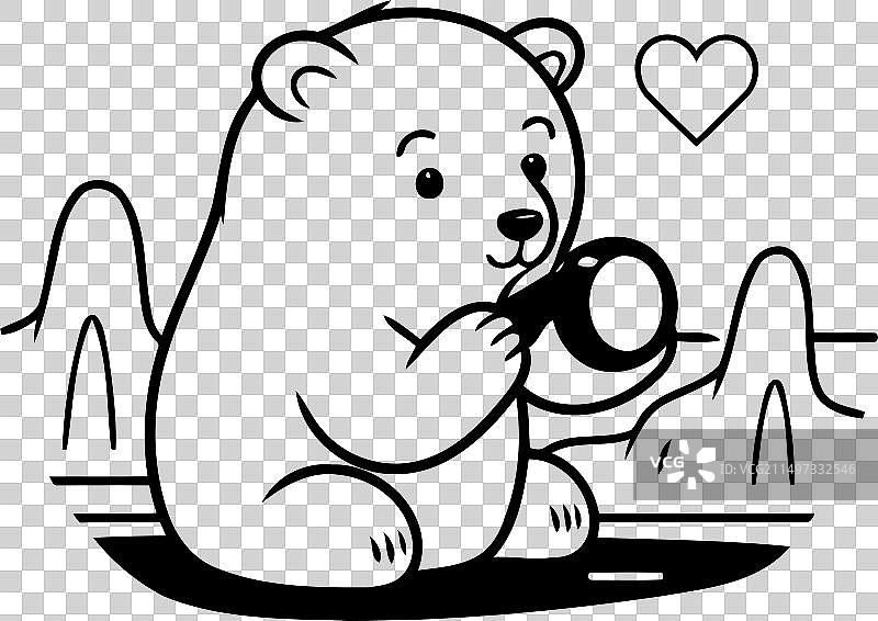 卡通风格的可爱北极熊与蛋图片素材