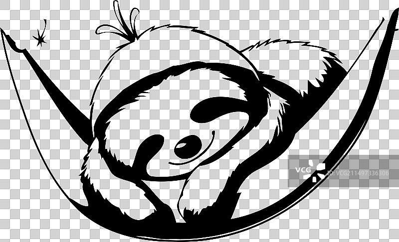 可爱卡通树懒在吊床上睡觉图片素材