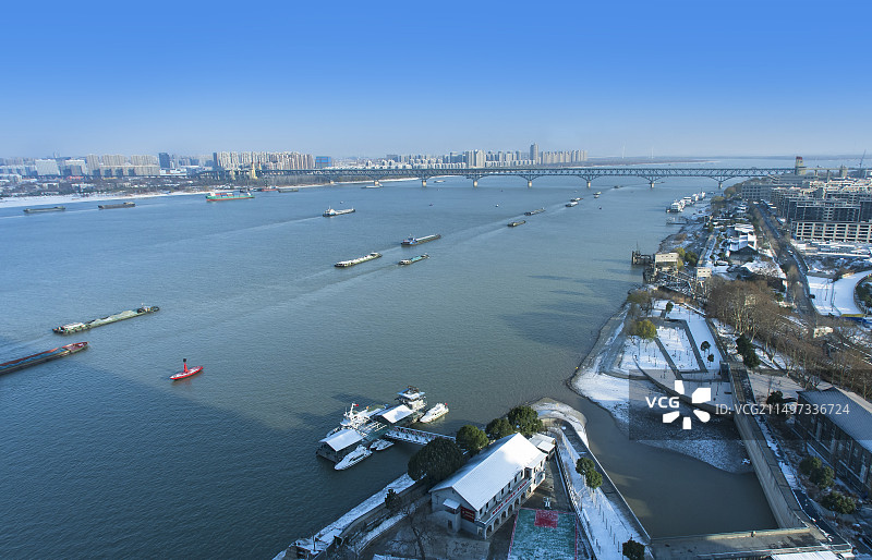 生态长江繁忙航道图片素材