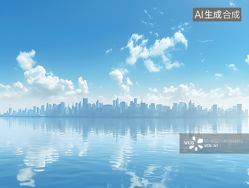 【AI数字艺术】城市天际线建筑经济金融区图片素材