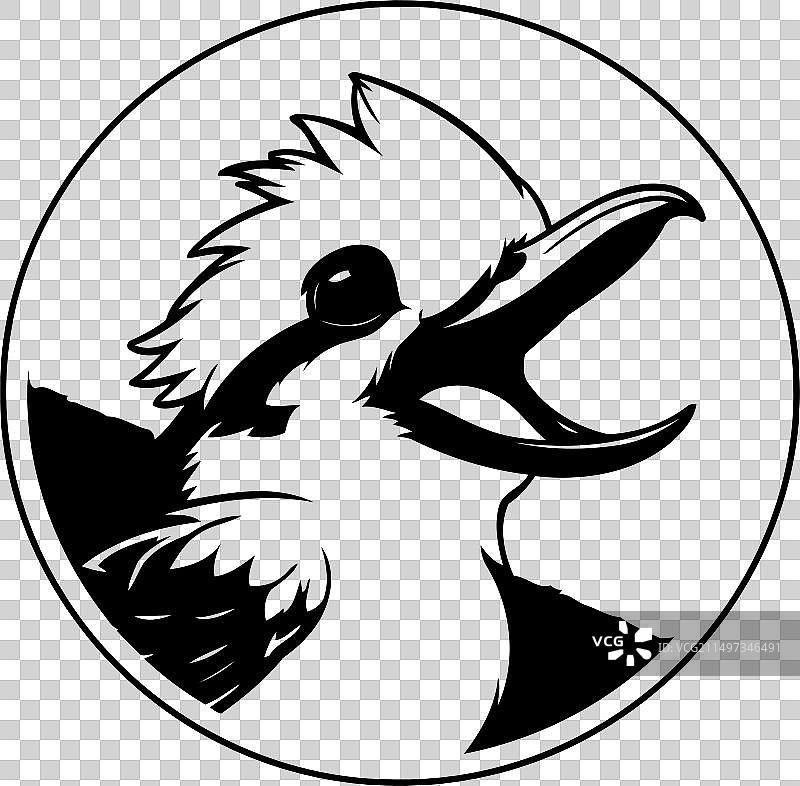 白色背景下的卡通笑翠鸟图片素材