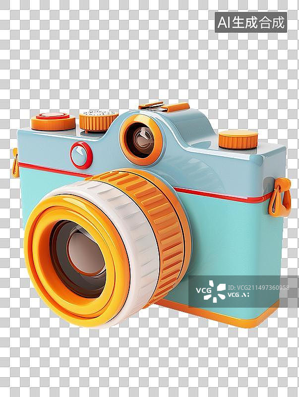 【AI数字艺术】3d卡通照相机摄像机插画背景广告配图免抠元素图图片素材