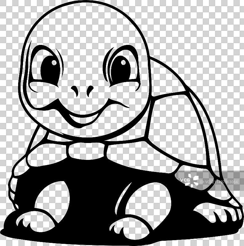 可爱卡通乌龟与心形图案（EPS10）图片素材