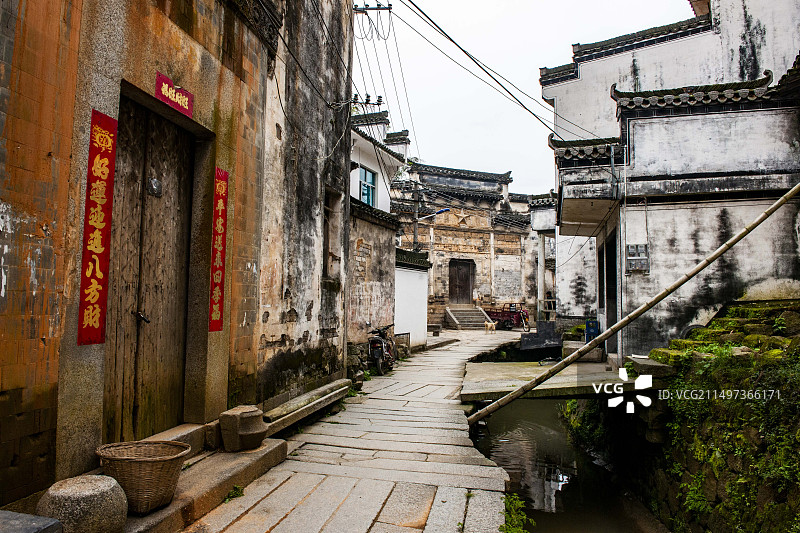 安徽省黄山市徽州区呈坎和灵山村图片素材