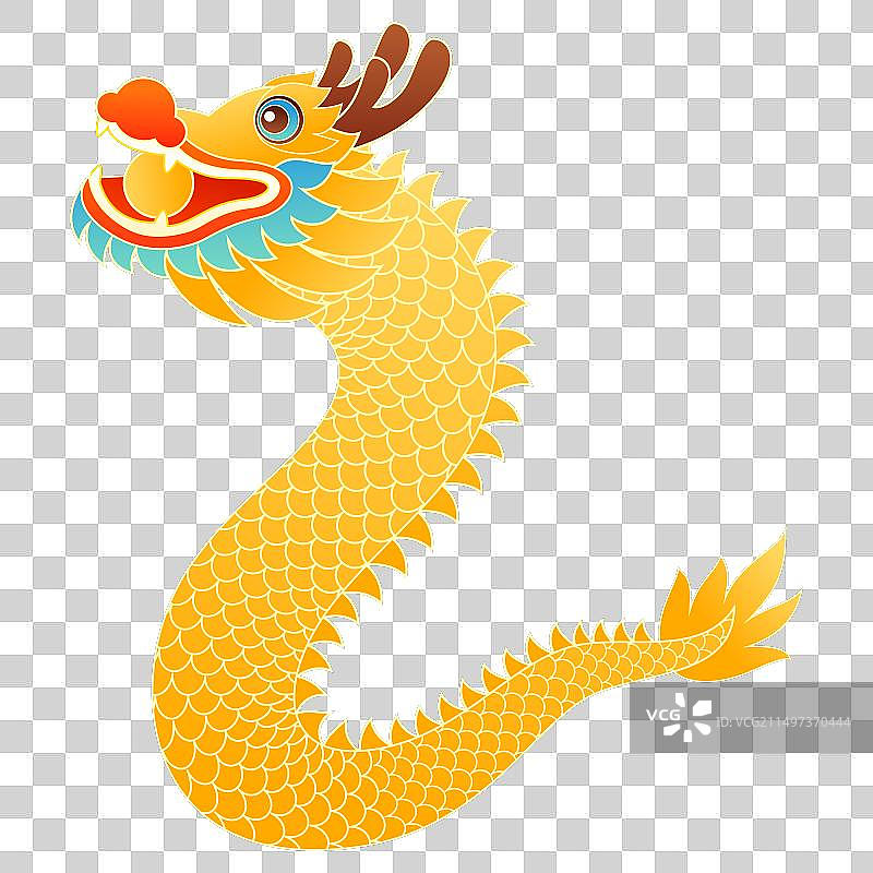春节舞龙国潮矢量元素插画图片素材