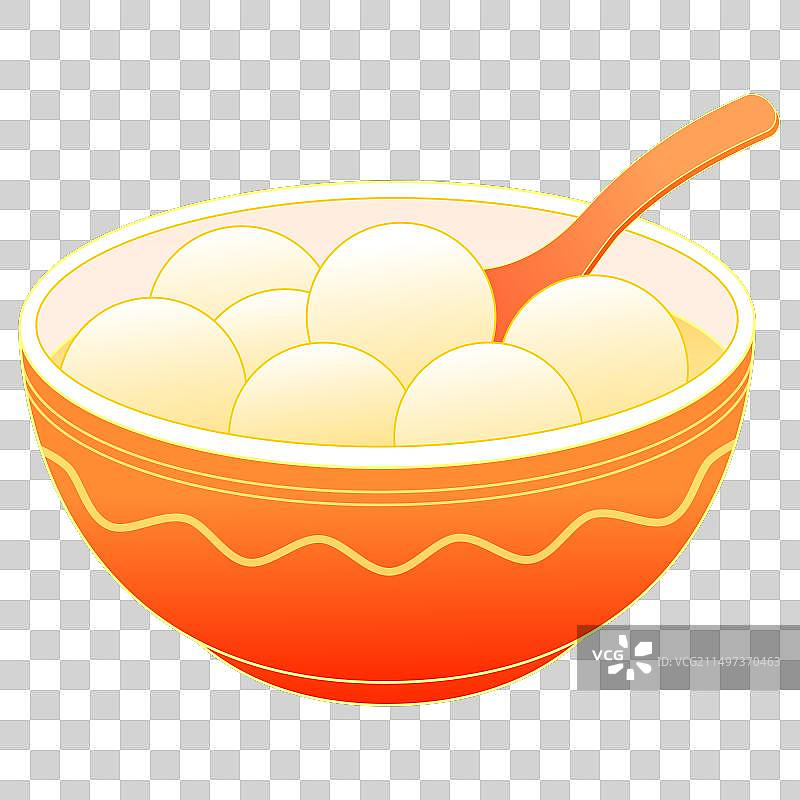 春节除夕元宵节吃汤圆国潮美食矢量元素插画图片素材