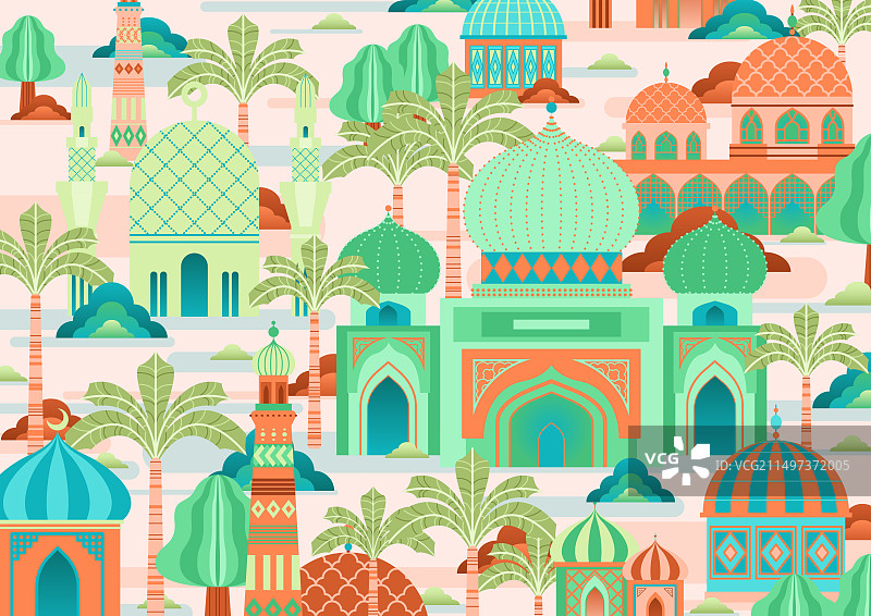 绚丽清真寺图片素材