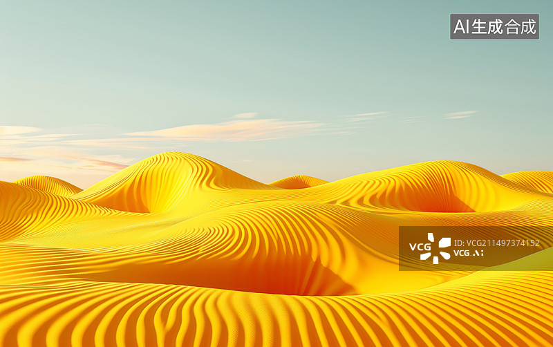 【AI数字艺术】金色黄色沙漠地形黄色背景插画图片素材