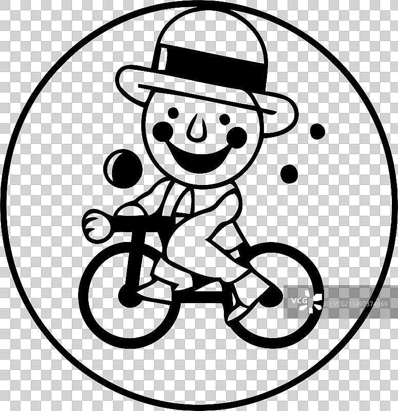 骑自行车的快乐小丑图片素材