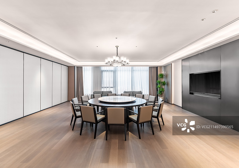现代豪华饭厅内部场景图片素材