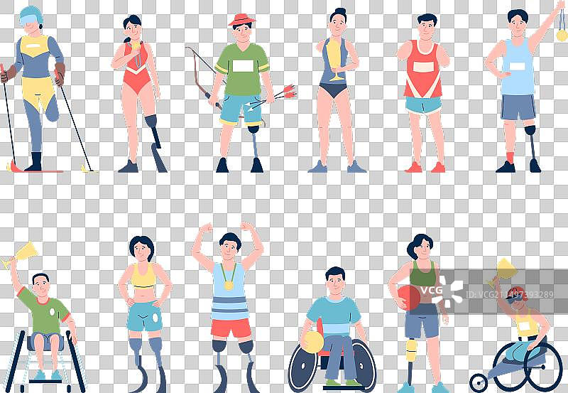 残疾运动员获得锦标赛冠军图片素材