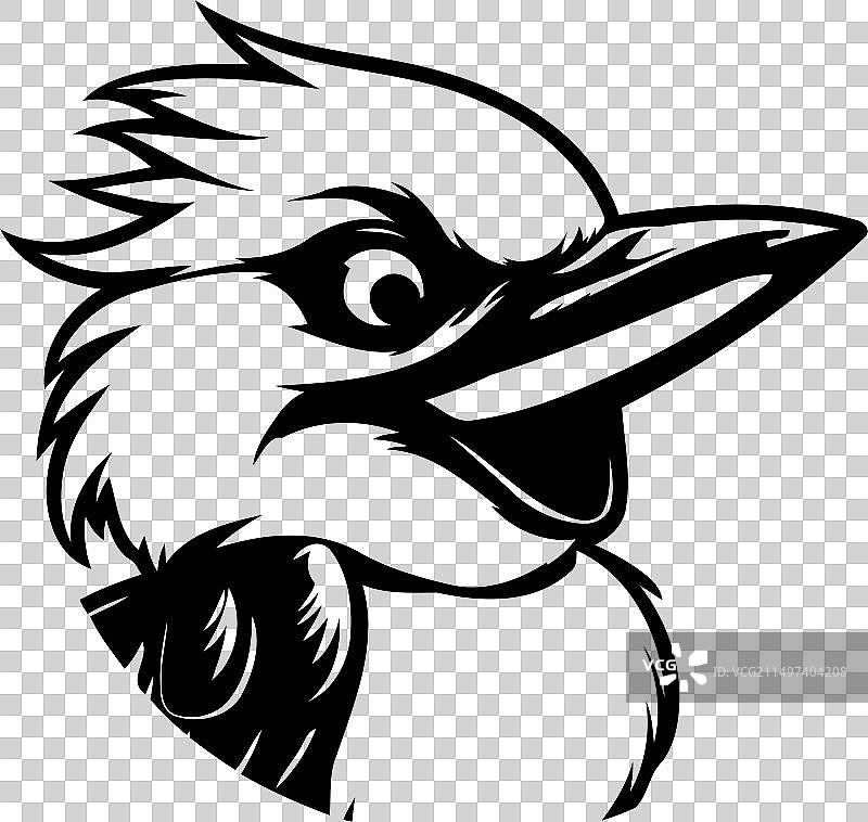 戴皇冠的笑翠鸟头像吉祥物图片素材