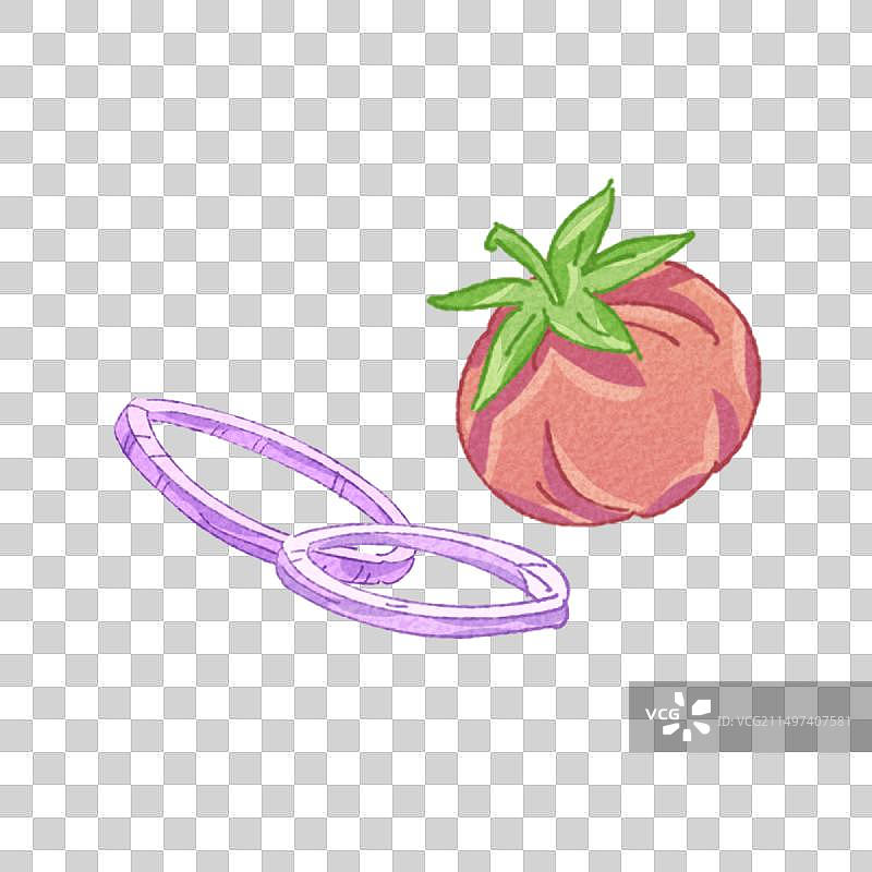 洋葱圈和西红柿图片素材