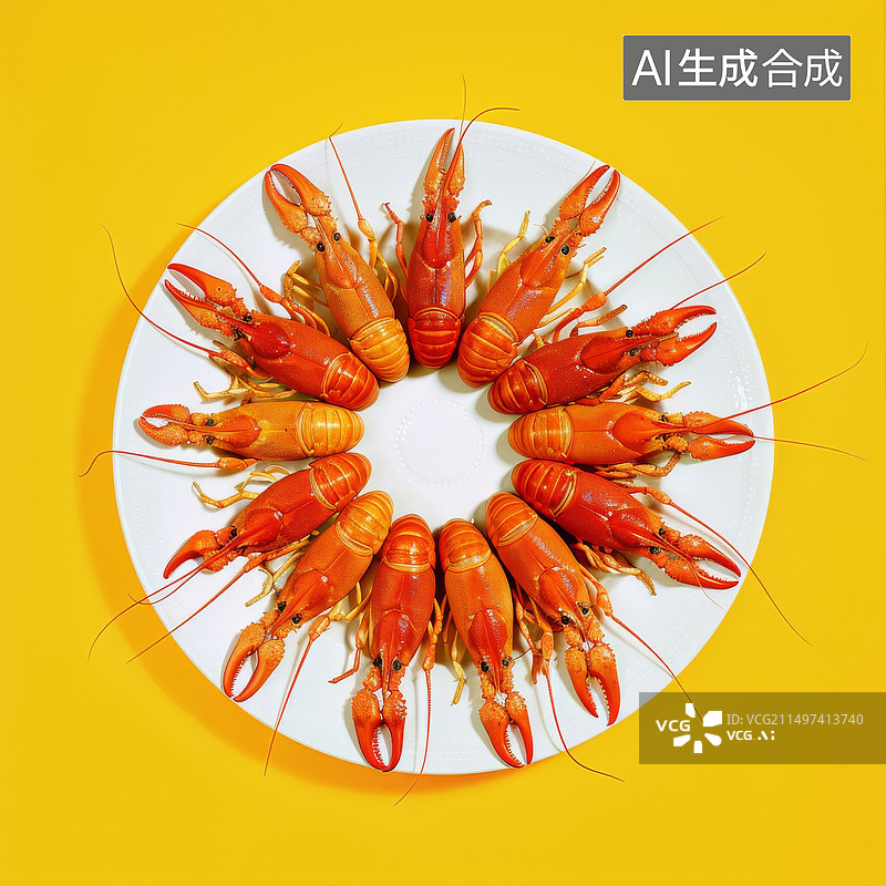 【AI数字艺术】蒜蓉小龙虾麻辣小龙虾夏天必备小龙虾素材图片素材