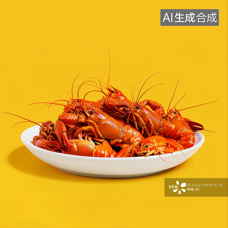 【AI数字艺术】蒜蓉小龙虾麻辣小龙虾夏天必备小龙虾素材图片素材