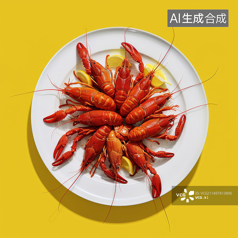 【AI数字艺术】蒜蓉小龙虾麻辣小龙虾夏天必备小龙虾素材图片素材