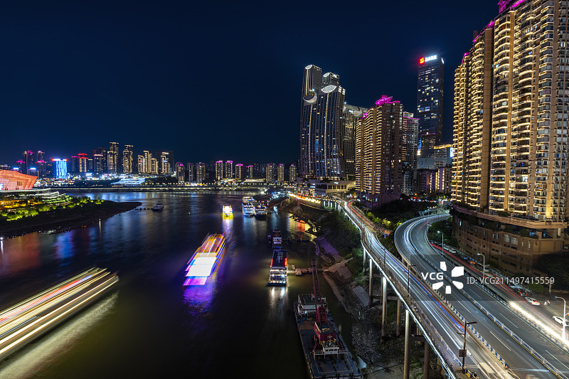 重庆朝天门夜色图片素材