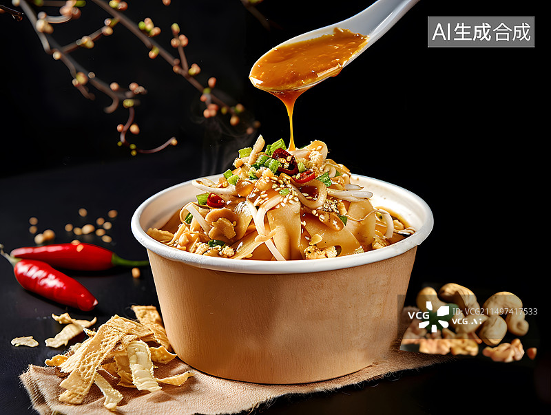 【AI数字艺术】芝麻酱凉皮图片素材