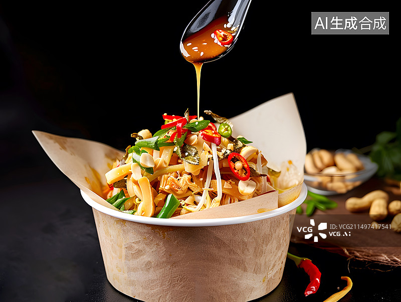 【AI数字艺术】芝麻酱凉皮图片素材