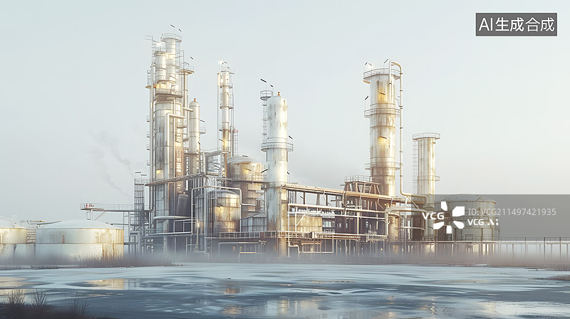 【AI数字艺术】AIGC：能源，工业 石油化工厂图片素材