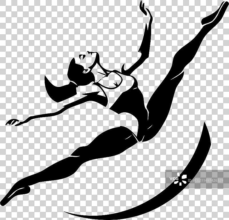 在月球上飞翔的女孩图片素材