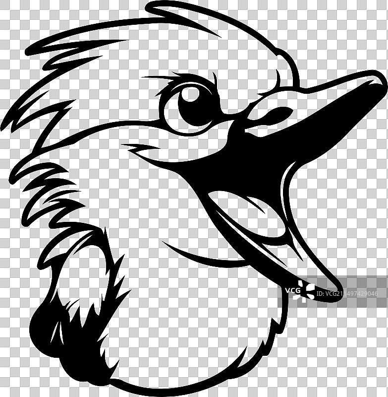 笑翠鸟头部吉祥物标志设计图片素材