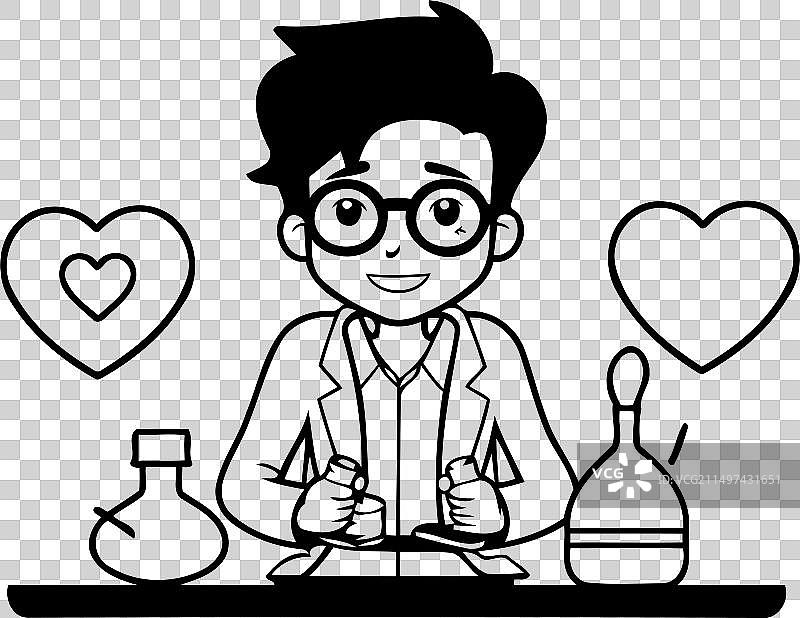 穿实验服戴眼镜的男性科学家图片素材