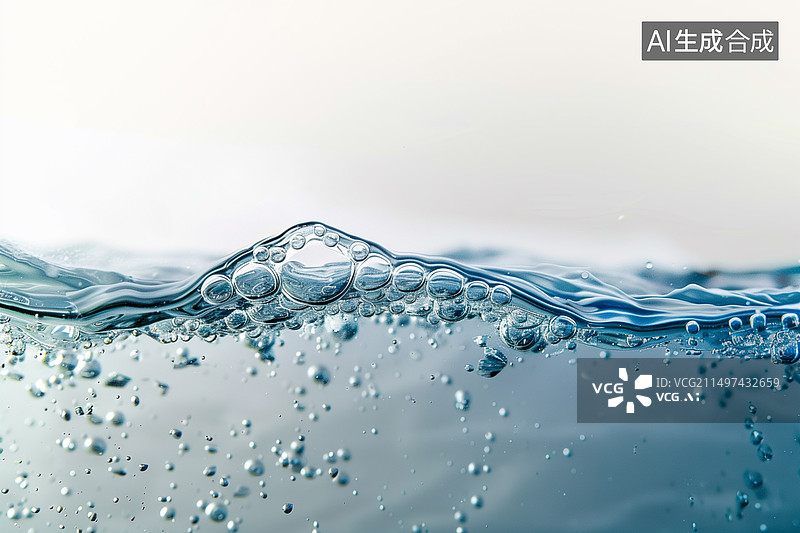 【AI数字艺术】白色背景下的清澈的水图片素材